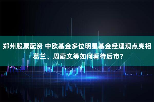 郑州股票配资 中欧基金多位明星基金经理观点亮相 葛兰、周蔚文等如何看待后市？